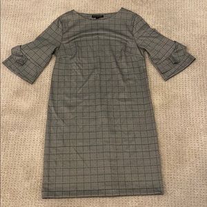Gray Work Dress with Ruffled Sleeves